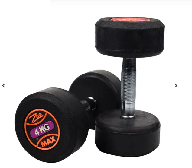 Zee Max Rubber Dumbbells 4kg pair